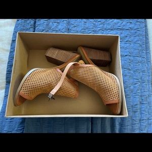 Kelsi Dagger Brooklyn Cow Suede Peep Toe Boots